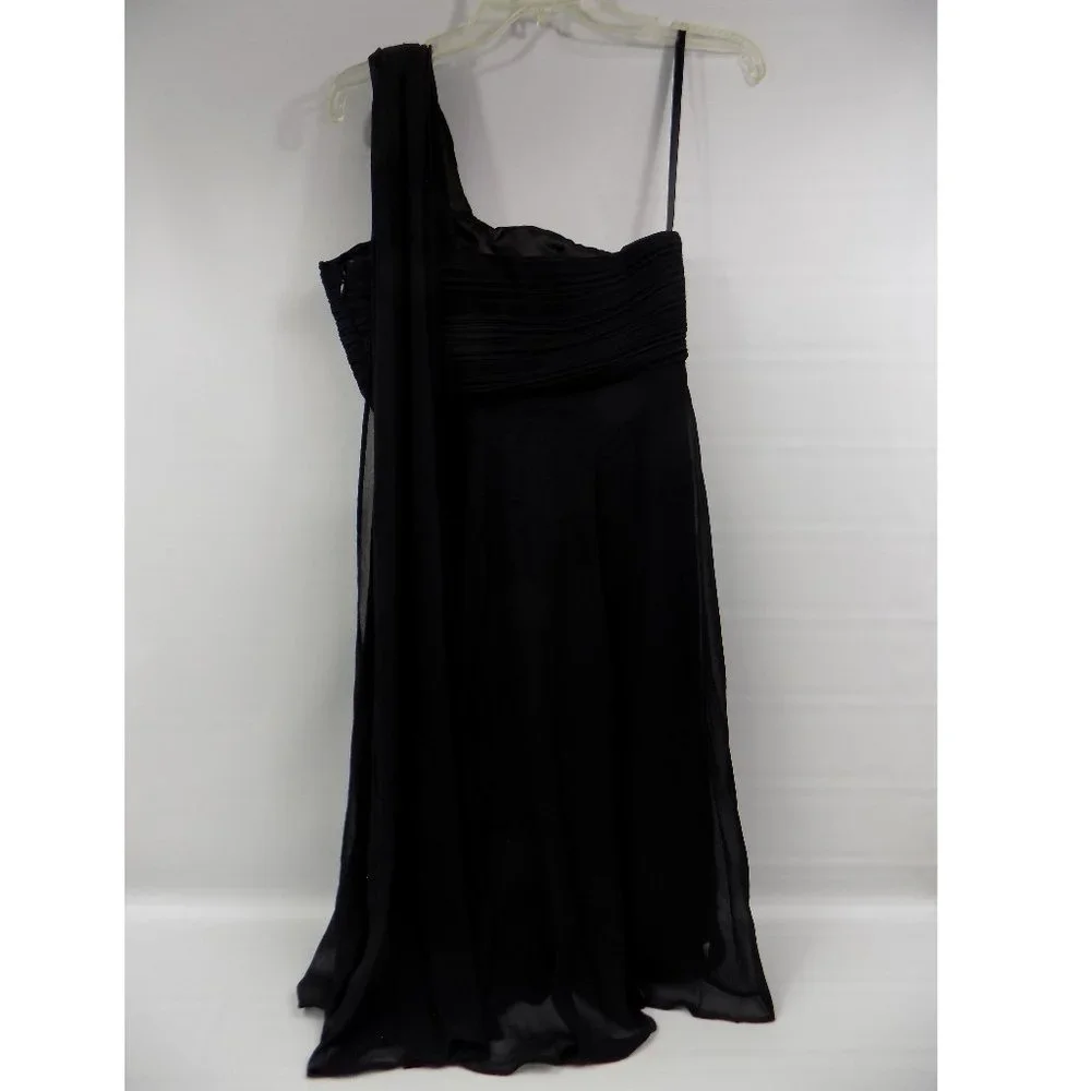 Ever Pretty Black Pleated Bodice One Shoulder Dress Size 4 NWT - Picture 7 of 12